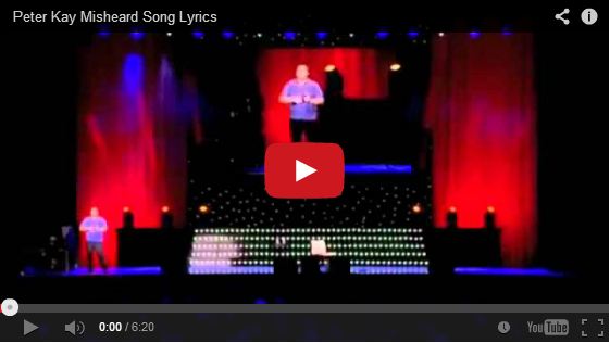 Peter Kay Misheard Song Lyrics