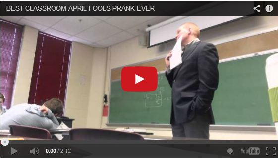 Student pulls awesome April Fools Day prank on strict professor in class